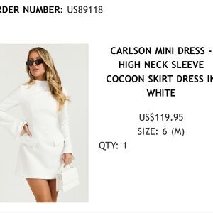 Showpo White Carlson Mini Dress